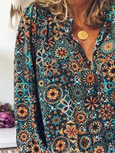 Vintage Print Long-sleeved Lapel Shirt Ins Street